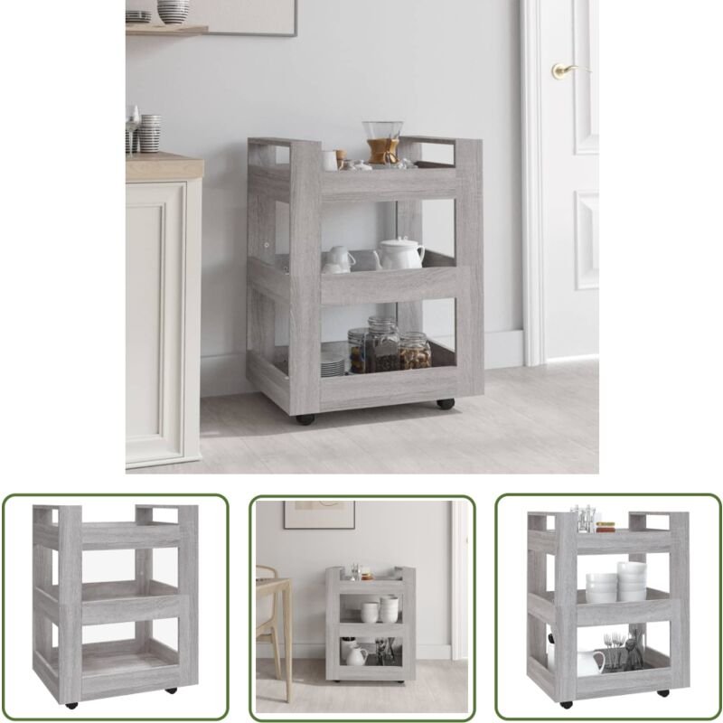 Küchenwagen Grau Sonoma 60x45x80 cm Holzwerkstoff - Küchenwagen - Kücheninsel - Holzwerkstoff Möbel - Grau - Küchengerät...