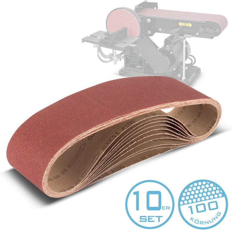 STAHLWERK Schleifband 10er Set 915 x 100 mm K100 Körnung Universal-Schleifpapier