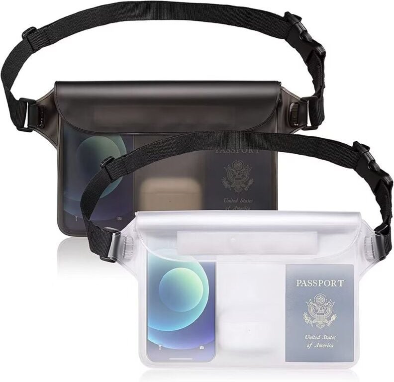 Wasserdichte Handytasche – 2er-Pack – wasserdichte Hüfttasche mit Touchscreen, verstellbarem Gurt, wasserdichte Schutzhü...