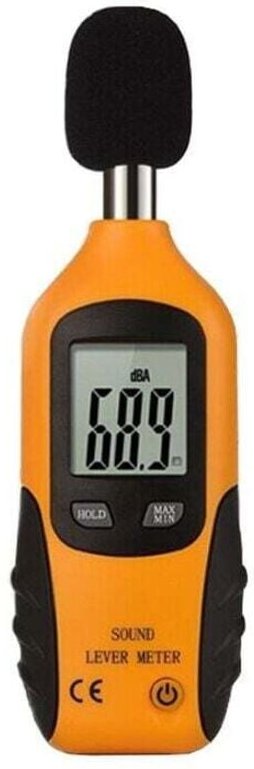 Schallpegelmesser 30-130 dBA, professionelles Dezibelmessgerät mit hintergrundbeleuchtetem Display (9-V-Batterie im Lief...