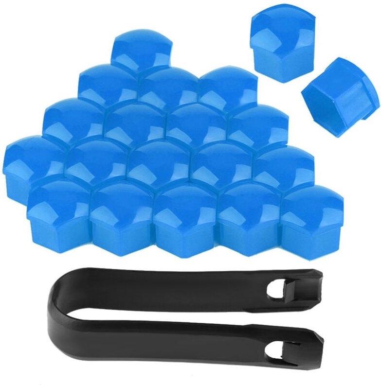 Ej.life - 20 stücke 19mm Auto Rad Mutter Kappen Auto Hub Schraube Abdeckung Bolzen Felgen Außen Schutz (Blau)