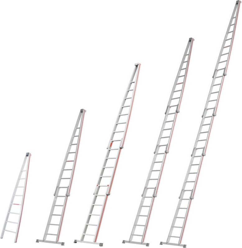 Glasreinigerleiter, 2-teiliger Satz, 13 Sprossen, Länge 4,30 m - Hymer