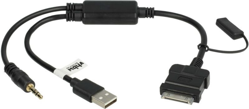 vhbw KFZ Audio Kabel kompatibel mit BMW 6er Serie Auto, Fahrzeug - Y-Adapter, 350 cm Schwarz