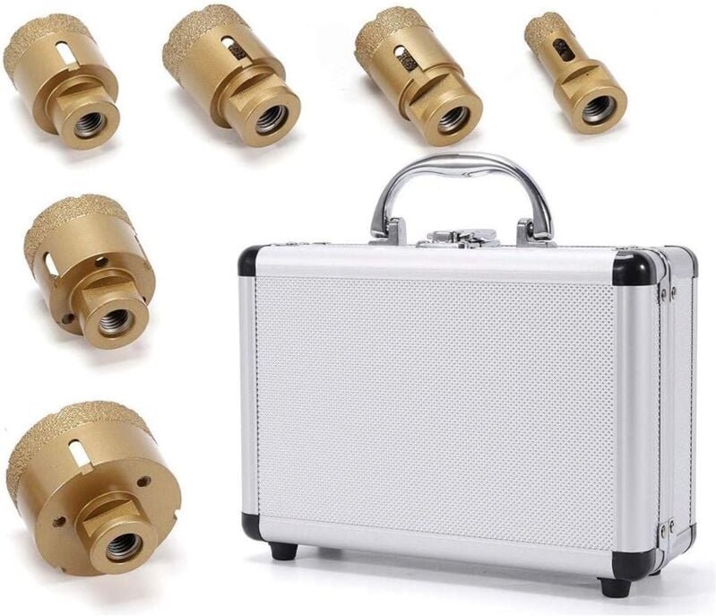 Thumbnail - Set mit 6 Diamantbohrern für Fliesen Gelb Set mit 6 Diamantbohrern für Fliesen Set mit 6 Diamantbohrern für Lochsägen 20...