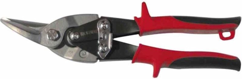 Blechschere rot/schwarz links mit 2 Komponenten-Griff