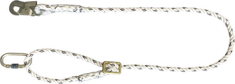 Sicherheitsleine 2m verstellbar Durchmesser 14 mm +2 Karabinerhaken en358 LEVAC - 3802AR