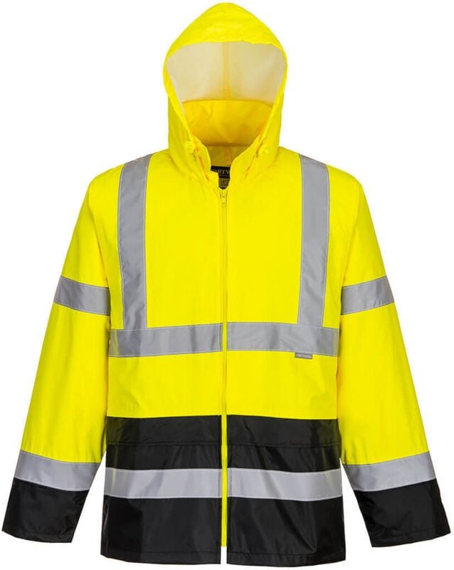 Hi-Vis Regenjacke zweifarbig Gelb/Schwarz 2XL
