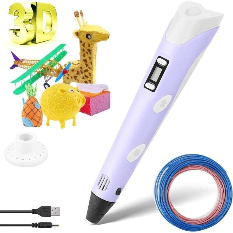3D-Stift für Kinder, 3D-Druckstift mit Filament, LCD-Druck, Temperaturregelung, Lila