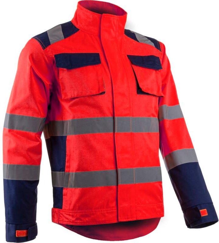 Hochsichtbare Arbeitsjacke HIBANA - Neonrot 3XL - 60/62