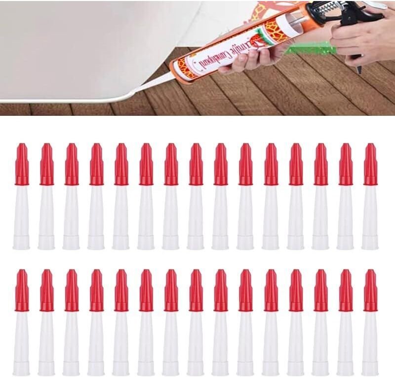 30 Stück transparente Silikon-Kartuschenspitzen, Ersatzspitzen, Silikonkartuschen, Versiegelungsdüsen, Küchen- und Haush...