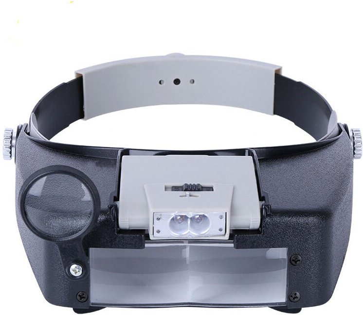Stirnbandlupe, Uhrmacher-Freisprechlupe mit Licht, Headset-Lupe mit LED-Licht, für Uhrmacher, Juweliere, Lesen