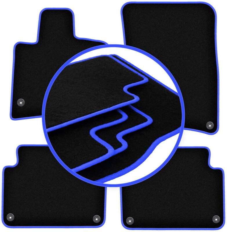 CARLUX-BLUE Autofußmatten für: Audi Q7 I 4L SUV (2005-2015)