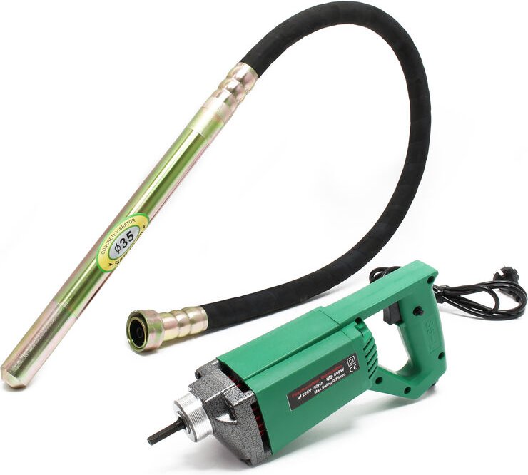 Wiltec - Elektro Einhand Betonrüttler 800 w, Betonverdichter mit ø 35 mm Rüttelflasche mit 150 cm Schlauchlänge, Flasche...