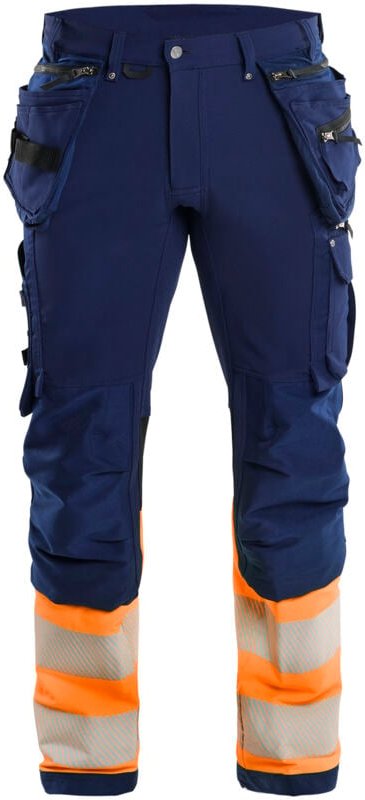 Hochsichtbarer Handwerker-Stretch-Arbeitshose 4D 1993 - Marine/Neonorange XL - FR(48) - SE(C54) - Normen