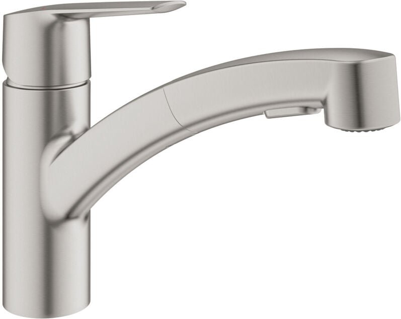 GROHE Start 3 Quickfix Küchenarmatur mit Brause in mattiertem Stahl GROHE