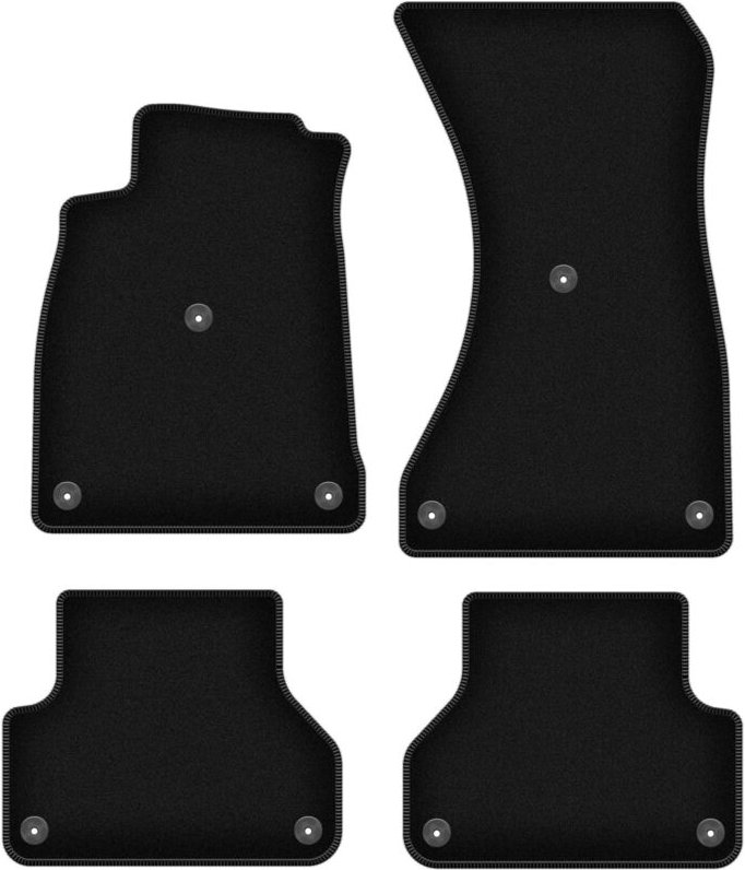 BASIC schwarze Veloursmatten für: Audi A4 B9 Sportback, Limousine, Kombi, Avant, Allroad (2015-)