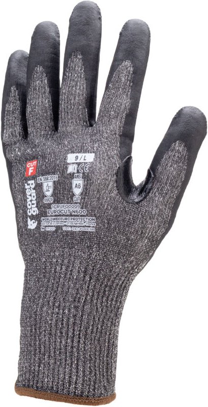 Set aus 5 - Taktile Schnittschutzhandschuhe EUROCUT N600 CUT F Größe 9