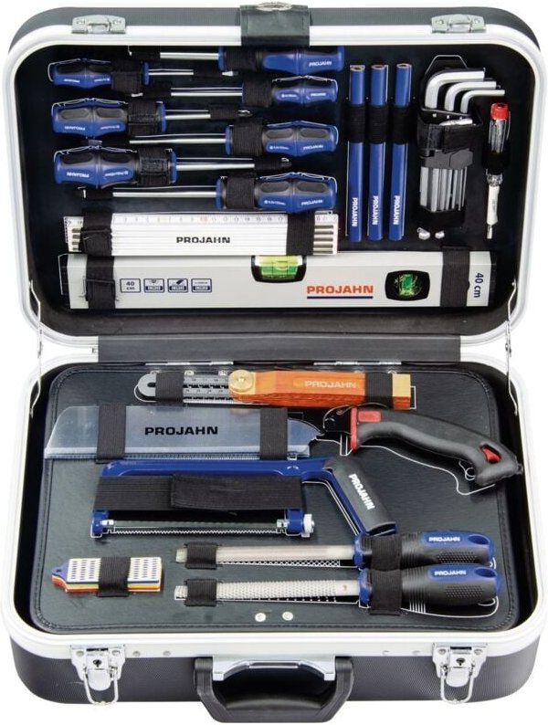 Proficraft Werkzeugkoffer schreiner mit Inhalt 92 Teile 2 Schlässer 8684 - Projahn