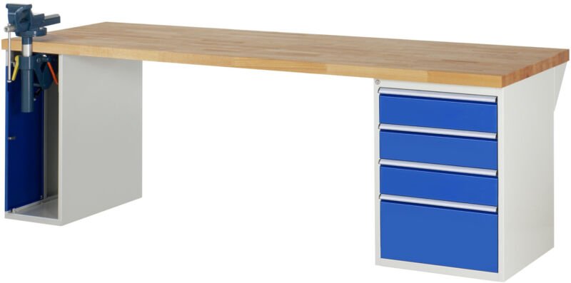 Rau Werkbank 7510A2, B2500xT900xH890mm, 4x Schublade-TA, 1x SSKL