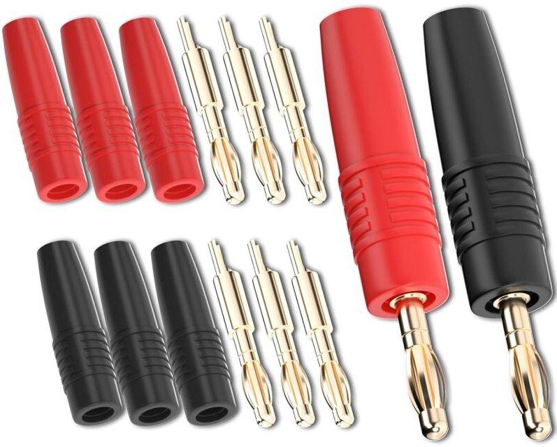 Dolaso - 8 Stück 4-mm-Bananenstecker-Stecker, vergoldeter Löttyp-Adapter für DIY-Elektroprüfungen
