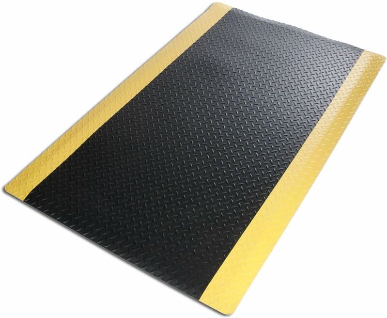 Anti-Ermüdungsmatte HeavyDuty Diamond Schwarz-gelb 90 x 150 cm