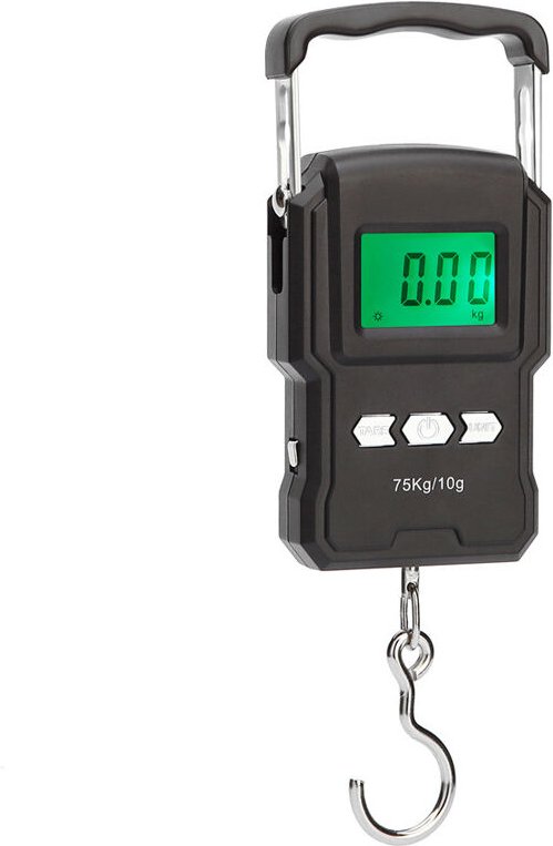 Csparkv - Schwarze Angelwaage, 165 lb / 75 kg Hängegepäckwaage, elektronische Angelwaage mit hintergrundbeleuchtetem LCD...