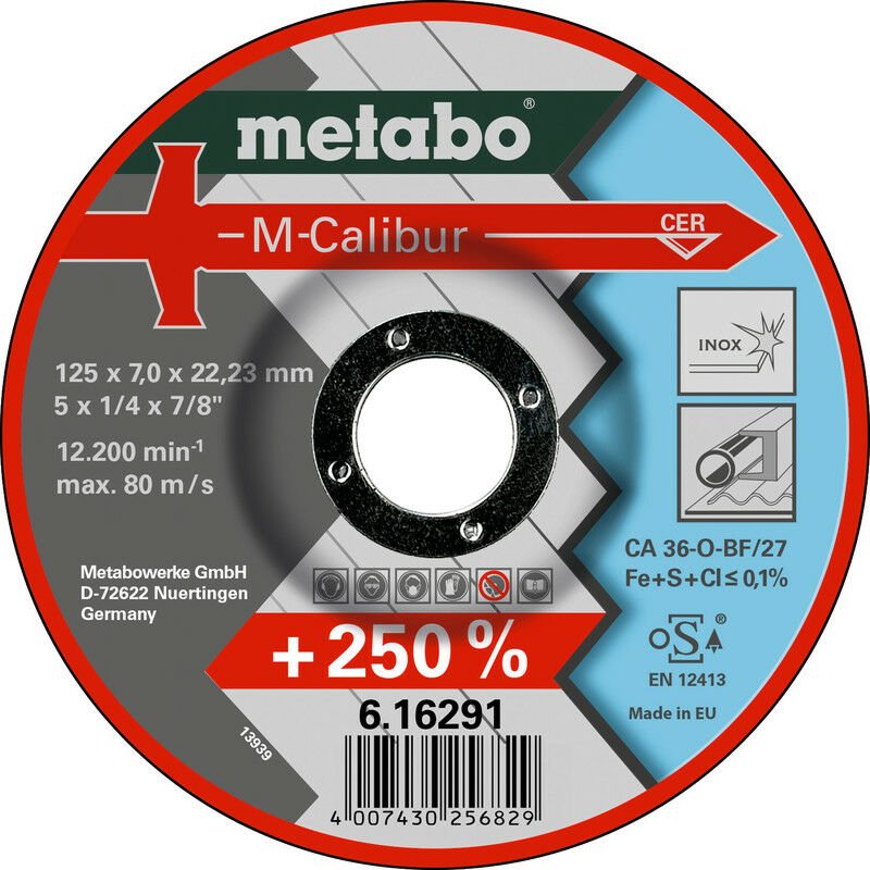 Thumbnail - Metabo - M-Calibur 125 x 7,0 x 22,23 Inox, sf 27 (616291000)