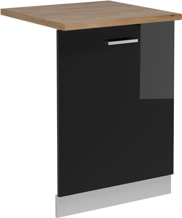 Thumbnail - Vicco - Geschirrspülblende R-Line, Schwarz Hochglanz, 60 cm , ap Eiche