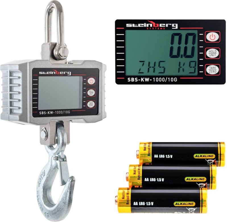 Thumbnail - Steinberg Systems - Kranwaage Industriewaage Hängewaage Lastenwaage Wildwaage Waage Alu 1 t 0 5 Kg