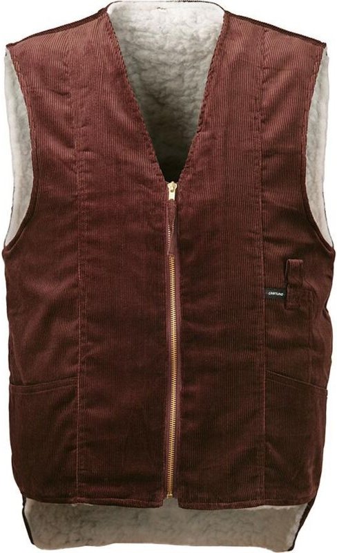 Lüneburg Cordweste Craftland Braun mit hellem Webfell abgefüttert, Gr.XXL