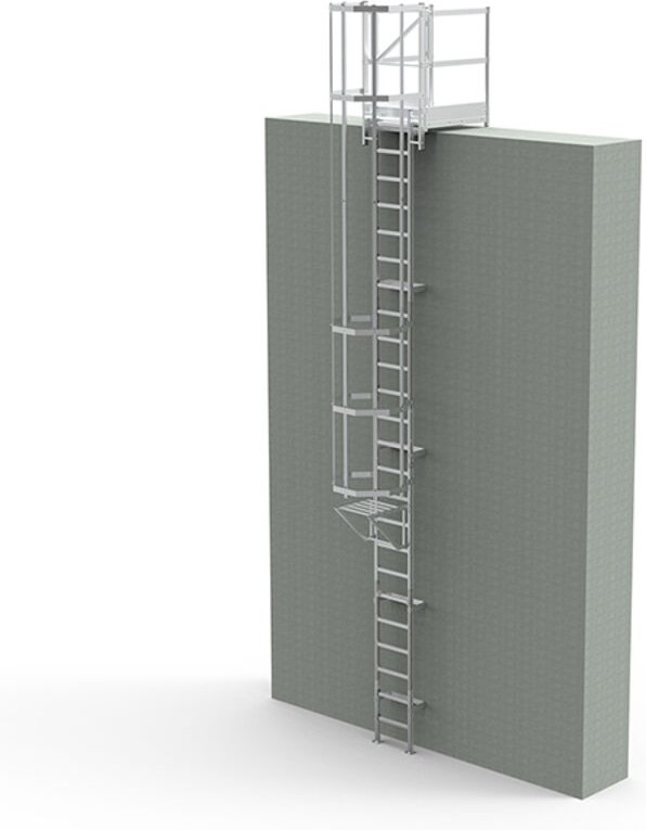 Ortsfeste Steigleitern - Steighöhe 6.90 bis 7.20m - CS72-CPSH-060-CVAP