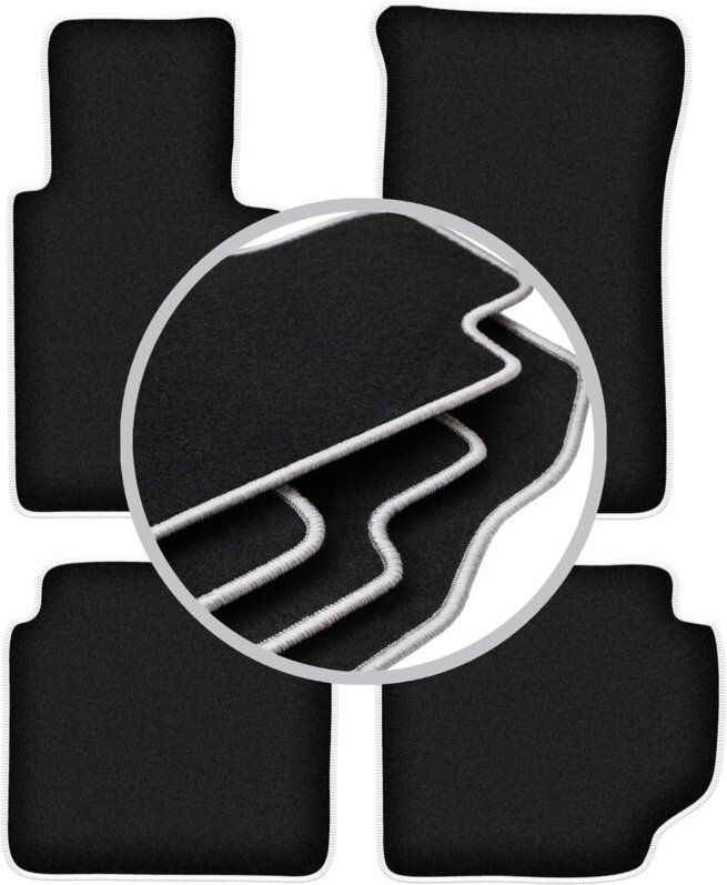 CARLUX-SILVER Autofußmatten für: Mercedes W116S Limousine (1972-1980)