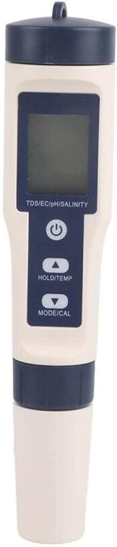 Wasserqualitätstester, tragbarer digitaler Wasserqualitätstester mit 5-in-1-Funktion, PH-/Salzgehalt-/Temperatur-/TDS-/E...