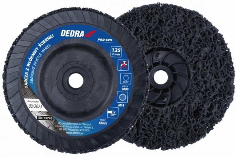 DEDRA - 125mm M14 Vliesscheibe, Schnellmontage