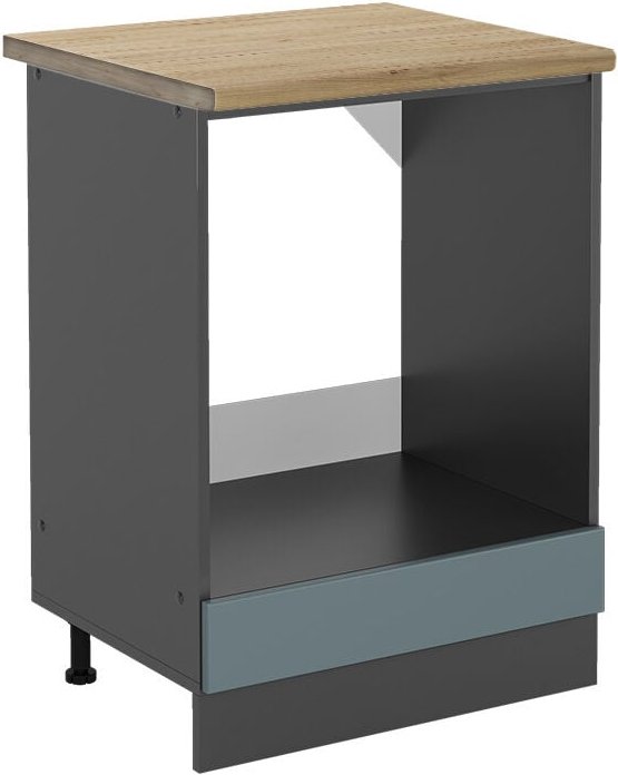 Vicco - Herdumbauschrank R-Line, Blau-Grau, 60 cm , ap Eiche