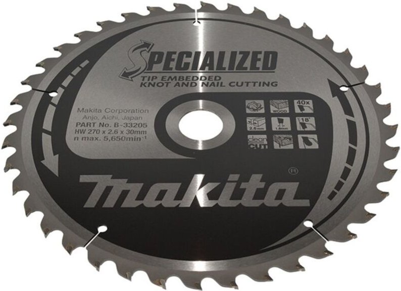 Sägeblatt specialized 270x30x40Z - Makita