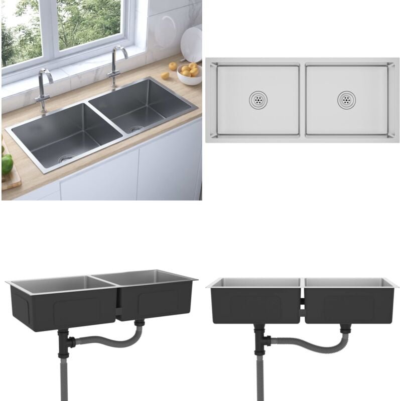 Handgemachte Einbauspüle Edelstahl - Küchenspüle - Küchenspülen - Home & Living - Silber