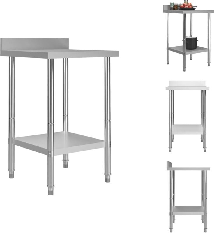 Gastronomie - Living Küchen-Arbeitstisch mit Aufkantung 60 x 60 x 93 cm Edelstahl