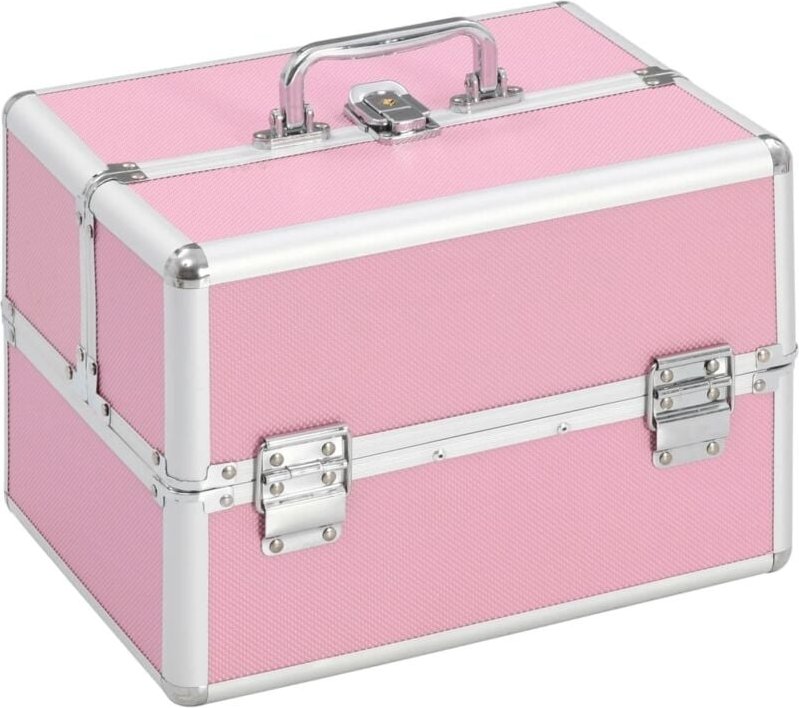 Kosmetikkoffer 22x30x21 cm Rosa Aluminium - Vidaxl