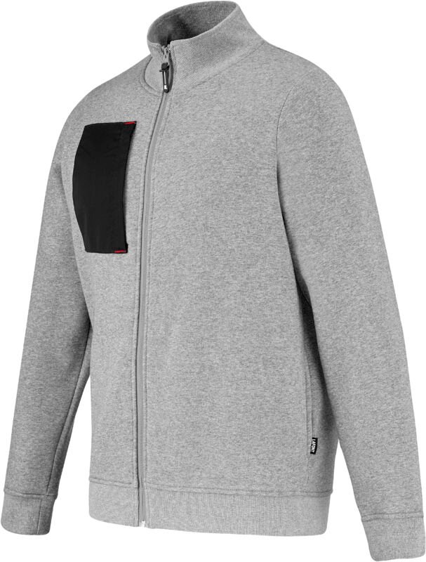 Sweat Zippe Steel Grau Chine / Schwarz Xs
