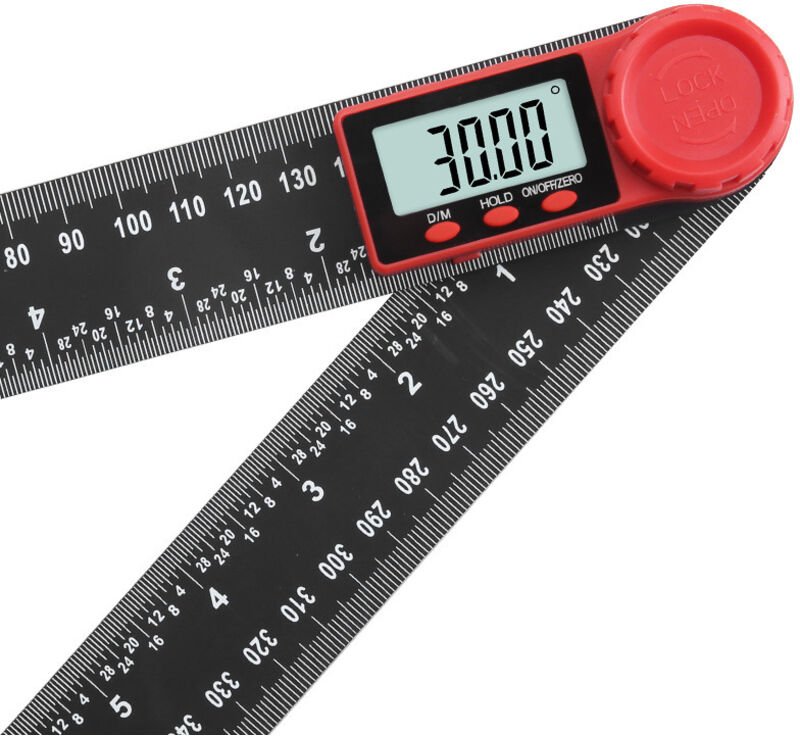 300 mm digitales Winkelmesser-Lineal, 2-in-1-Digital-Winkelmesser mit LCD-Display und Sperrfunktion für die Holzbearbeit...