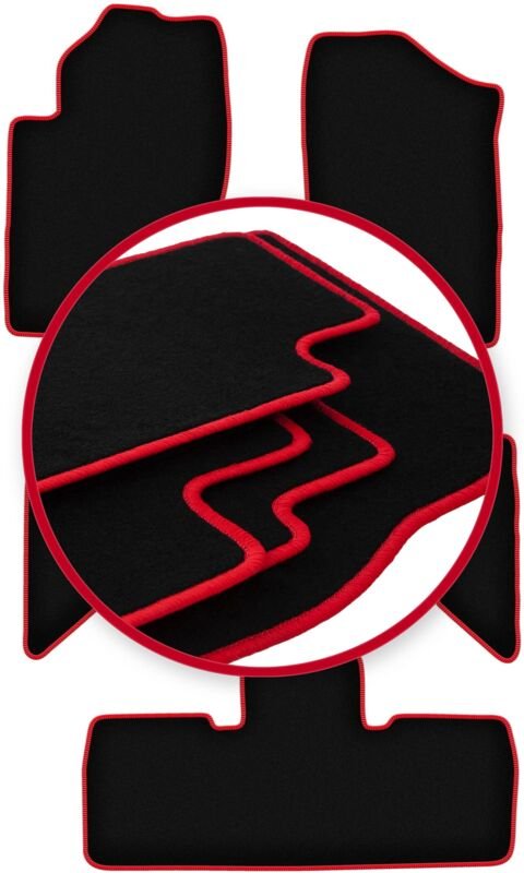 CARLUX-RED Autofußmatten für: Nissan Pathfinder 7-Sitzer (vor Facelift) (2005-2010)