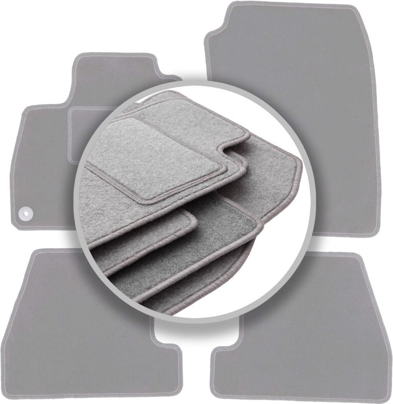 Graue Autofußmatten für: Ford Focus MK3 Fließheck, Limousine, Kombi (2010-2018)
