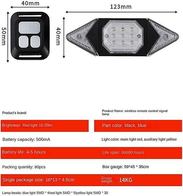 Woosien - usb wiederaufladbare Blinker Radfahren Rücklicht Fahrrad Licht Fernbedienung Fahrrad Zubehör