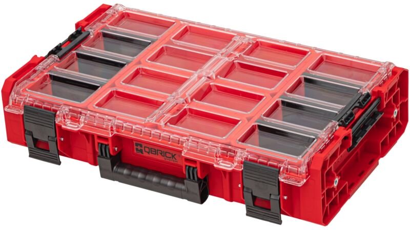 One Organizer xl 2.0 red ultra hd Custom 582 x 387 x 131 mm 13,5 l IP66 mit 8 Inlays und 6 Trennwände - Qbrick System