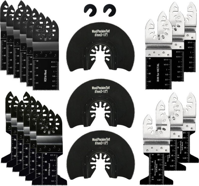 Oszillierendes Sägeblatt, 23-teilig, Multifunktionswerkzeug-Zubehörset für Kunststoff, Holz, Metall, Universal Fein Mult...