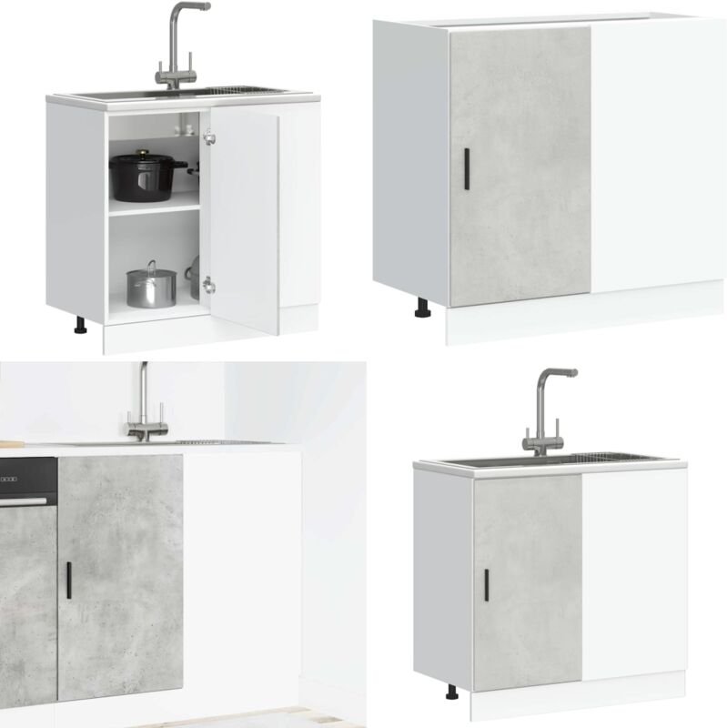 Spülenunterschrank Betongrau Holzwerkstoff - Vidaxl