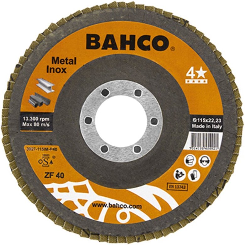 Disco laminas zirconio 115mm grano 60 3927-115IM-P60 Bahco