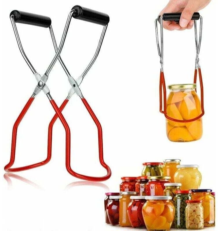 Aiperq - Glaszange, Verbrühschutz-Clip, Glasgreifer, Einmachglas-Hebezange aus Edelstahl mit Griff für heiße Einmachgläs...