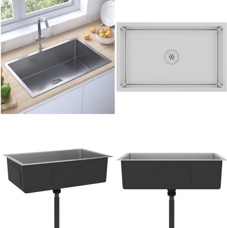 Handgemachte Einbauspüle Edelstahl - Küchenspüle - Küchenspülen - Home & Living - Silber